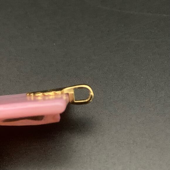 Fused Dichroic Pink Glass Iridescent Pendant - Picture 8 of 11